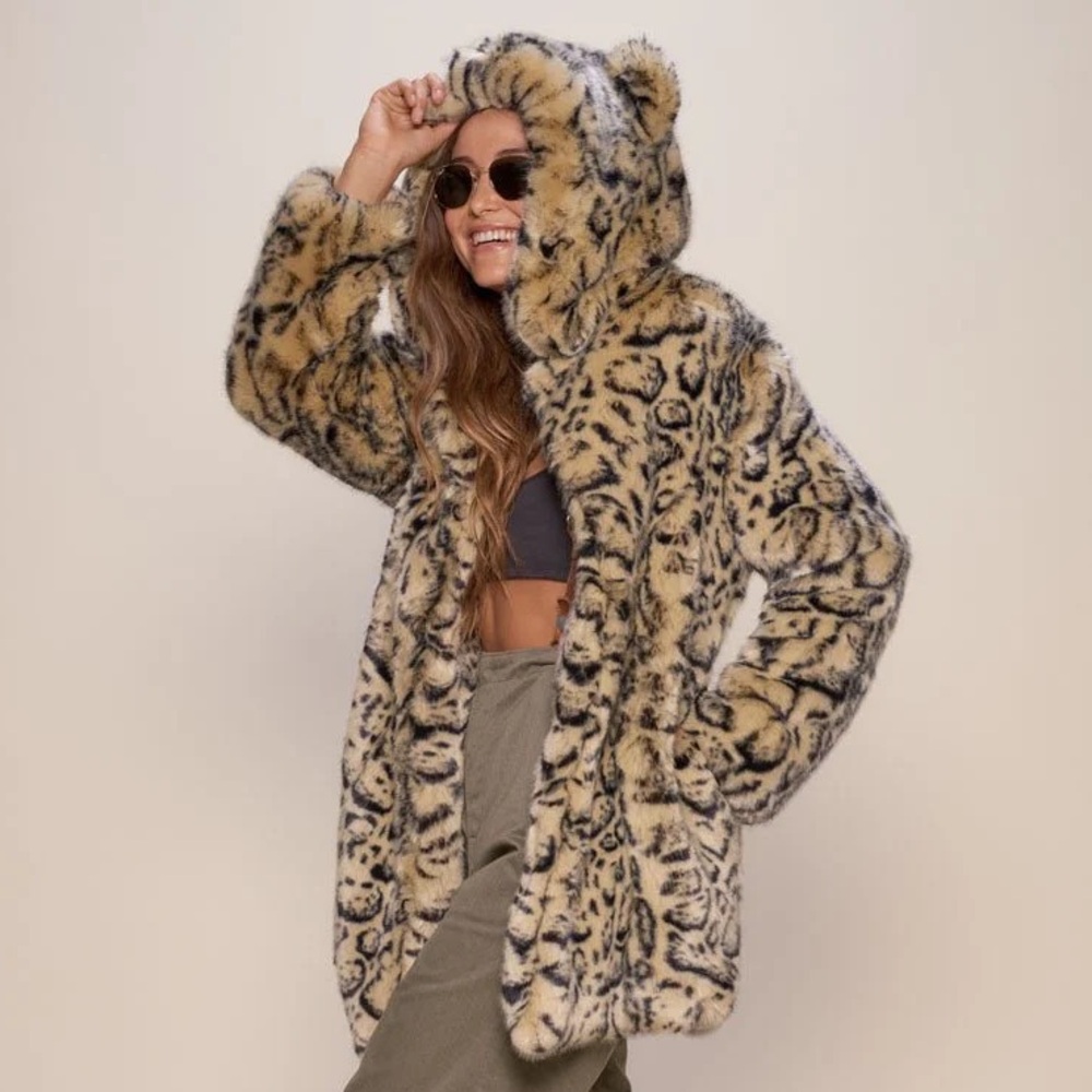 Leopard Print Faux Fur Coat